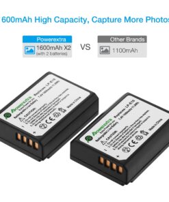 Powerextra 2 Pack LP-E10 Battery and Charger Compatible with Canon Rebel T3 T5 T6 T7 Kiss X50 Kiss X70 1100D 1200D1300D 2000D 1500D Digital Cameras 15 71 mvLf7tL