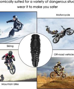 Gute Knee Pads, Black Adjustable Long Leg Sleeve Gear Crashproof Nonslip Protective Shin Guards for Motorcycle Mountain Biking-1 Pair 17 71 nO95PPbL