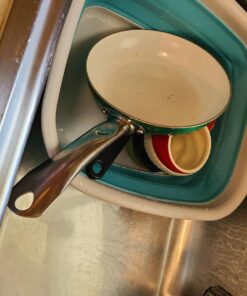 SAMMART 9.45L (2.5 Gallon) Collapsible Tub - Foldable Dish Tub - Portable Washing Basin - Space Saving Plastic Washtub (Bright Blue, M) Bright Blue Medium 20 71 nZslK1JL