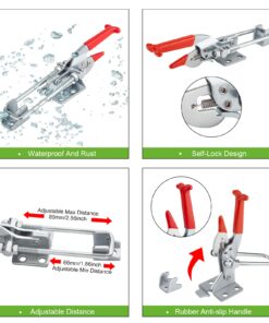 Heavy Duty Toggle Clamp Latch, COOLOGIN 2000lbs Large Capacity Adjustable Latch U Bolt Self-lock Toggle Latch for Tire Carrier,Trailer Latch,Lid Latch,Industrial EquiIpment, Boxcar and More(2 Pack) 7 71 o9217rxL