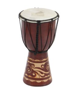Deco 79 Wood Djembe Sculpture, 7" x 7" x 12", Brown 7" x 7" x 12" 22 71 oMKY2WyL