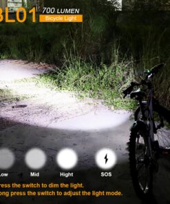 SecurityIng Waterproof 700 Lumens LED Bicycle Light 4 Modes Super Bright Bike Lamp Headlight + 8.4V Rechargeable Battery Pack + Charger for Camping, Cycling, Hiking, Riding 24 71 olXOS4L