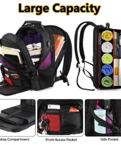 YOREPEK Travel Backpack, Extra Large 50L Laptop Backpacks for Men Women, Water Resistant College Backpack Airline Approved Business Work Bag with USB Charging Port Fits 17 Inch Computer, Purple 15 71 qMdMOcCL