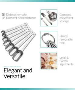 Stainless Steel Measuring Cups & Spoons Set - Heavy Duty, Stackable 13-Piece Set - Dry Foods, Liquids, Dishwasher-safe - Professional Metal Kitchen Utensils By Morgenhaan 13-Piece Baker's Bliss Kit 33 71 rLEui9JL 1