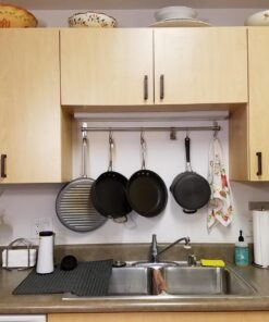 Wallniture Lyon 31.5" Wall Mount Kitchen Utensil Holder With 10 S Hooks For Hanging Pots and Pans Set 37 71 rPuSFD6L