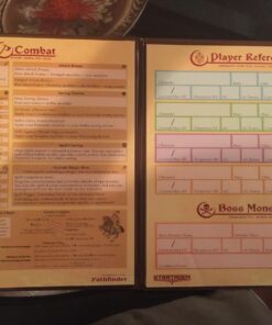 Stratagem The Master's Tome 4-Panel Customizable GM Screen with Free Inserts – Dry Erase, Dungeon & Game Master Accessory for Tabletop RPG Campaigns (Brown) Brown 33 71 rWVKKgSL