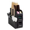 Mind Reader 11-Compartment Coffee Cup and Condiment Organizer with 2 Drawers, 11.25"L x 5.35"W x 11.15"H, Black Single 28 71 rt9 ekVL