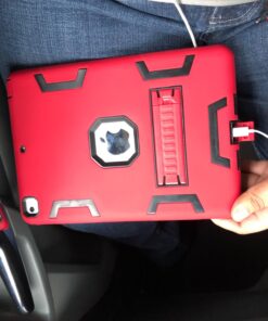 TIANLI iPad 6th Generation Cases,iPad 2018 Case,iPad 9.7 inch Case Three Layer Heavy Duty Shockproof Protective Hybrid High Impact Resistant Cover with Kickstand for iPad A1893/A1954/A1822/A1823,Red Red/Black 45 71 uEBHnNqL