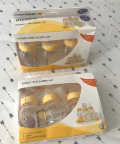 Medela Breast Milk Storage Bottles, 3 Pack of 5 Ounce Breastfeeding Bottles with Slow Flow Nipples, Lids, Wide Base Collars, and Travel Caps, Made Without BPA 3 Count (Pack of 1) 34 71 vmisxrjL
