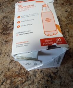 Pureboost Clean Energy Drink Mix + Immune System Support. Sugar-Free Energy with B12, Multivitamins, Antioxidants, Electrolytes (Citrus Sunrise, 30 Count) Citrus Sunrise 38 71 w1y8FIxL