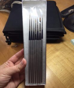 AIT Art Select Red Sable Detail Brush Set, 7 Pure Russian Sable Paint Brushes, Handmade in Germany for Crafting Exquisite Details Using Oil, Acrylic, or Watercolors 56 71 xORrtqhL