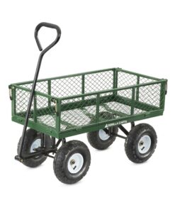 Gorilla Carts GOR400-COM Steel Garden Cart, Steel Mesh Removable Sides, 3 cu ft, 400 lb Capacity, Green 29 71 y6BkGcL