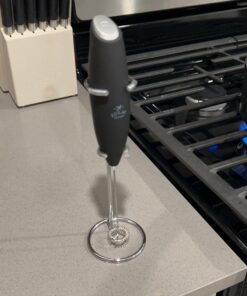 Zulay Kitchen Powerful Milk Frother Handheld Foam Maker for Lattes - Whisk Drink Mixer for Coffee, Mini Foamer for Cappuccino, Frappe, Matcha, Hot Chocolate by Milk Boss (Black) Midnight Black 42 71 ykAQgDZL