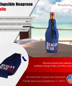 Funny Guy Mugs Reagan Bush '84 Collapsible Neoprene Bottle Coolie - Drink Cooler Reagan Bush Blue Bottle 7 71 yki7XKoL