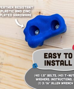 Squirrel Products Kids Rock Climbing Holds Indoor & Outdoor Playground Accessories Rock Wall Climbing Kit with Mounting Hardware 20 Pack XL Deluxe 29 71 z3Lk8vML