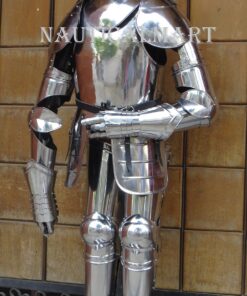 NauticalMart Knight Suit of Armor 15th Century Combat Full Body Armor Suit IOTC Armoury Silver 5 71 zyVLLOiL