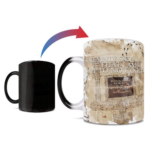 Harry Potter - Marauder's Map - One 11 oz Morphing Mugs Color Changing Heat Sensitive Ceramic Mug – Image Revealed When HOT Liquid Is Added! – Officially Licensed Merchandise Marauder’s Map