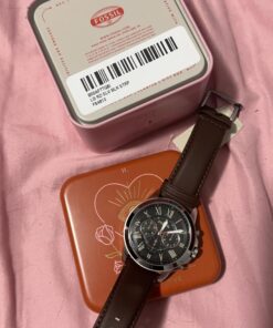 Fossil Grant Men's Watch with Chronograph Display and Genuine Leather or Stainless Steel Band Brown 38 710 FCpKmCL