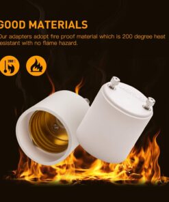 2 Pack JACKYLED GU24 to E26 Adapter, Up to 392℉ Heat Resistant Converts GU24 Bi-Pin Based Fixture to E26 E27 Standard Screw-in Socket Adapter 2-pack 22 710 Qku0cwL 1