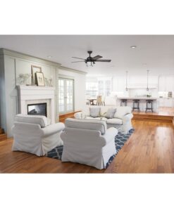 Hunter Fan Company Fan Key Biscayne Indoor/Outdoor Ceiling Fan with 2 LED Lights and Pull Chain Control, Weathered Zinc Finish, 54 Inch 31 710 oUY3aPL