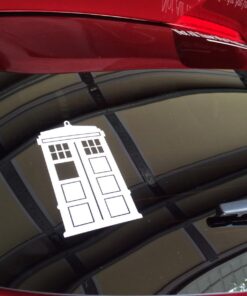 DW Police Box Sticker Decal Notebook Car Laptop 2" x 5" (White) 23 710 wMaHwkL