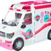 Barbie Playset with 20+ Accessories, Emergency Vehicle Transforms into 2+ Foot Hospital with Lights and Sounds, Care Clinic Standard
