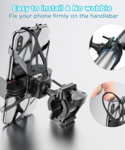 IPOW Motorcycle Phone Mount, Bike Phone Mount Holder, Universal Cell Phone Bicycle & Motorcycle Handlebar Phone Holder, Compatible with Smartphones 13/12/11/X/XR/XS/8/7,Galaxy S20/S10/S9 Black+Red 37 7100WNtl77L