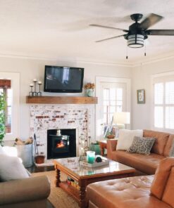 Hunter Fan Company Fan Key Biscayne Indoor/Outdoor Ceiling Fan with 2 LED Lights and Pull Chain Control, Weathered Zinc Finish, 54 Inch 51 7100f28mpjL