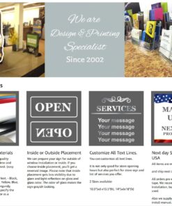 Custom Business Hours Window Decal - 10.5"x13.5" - Vinyl Custom Lettering, Glass Door Sign - Free Squeegee - Easy Install Manual 21 7101KbqfQoL