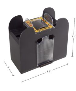 Automatic Card Shuffler - Battery-Operated 6-Deck Playing Card Dispenser - Game Night and Casino Accessories by Trademark Poker 4-6 Deck Card Shuffler 15 71030oakfTL