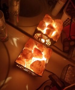 CRYSTAL DECOR Himalayan Pink Salt Lamp Basket & Dimmer Cord Bulb Bagua 23 71032GssDqL