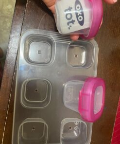 OXO Tot 2 ounce Baby Blocks Food Storage Containers, Pink 23 7103Z3o1ZeL