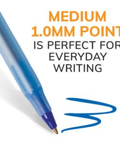 BIC Round Stic Xtra Life Blue Ballpoint Pens, Medium Point (1.0mm), 144-Count Pack of Bulk Pens, Flexible Round Barrel for Writing Comfort, No. 1 Selling Ballpoint Pens 12 7103hM31ZL