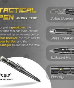 Alternative view of Tactical Pen Gifts for Men – Stocking Stuffer Gift for Dad | LED Tactical Flashlight Multitool for EDC Gear – Cool Gadgets, Tactical Gear, Military Gear, Groomsmen Gifts for Men that Have Everything Black
