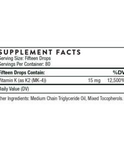 Alternative view of Thorne Vitamin K2 Liquid (1 mg per Drop) - Concentrated Vitamin K2 Supplement for Heart and Bone Support - 1 Fl Oz