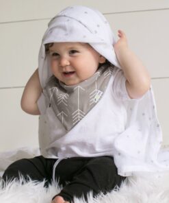 Ziggy Baby Muslin Baby Swaddle Blankets - 3 Pack - Gender Neutral for Boys and Girls - Chevron, Arrow, Cross, Grey/White (47x47) Grey-white 29 7105BU3518L