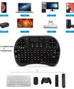 Rii i8 2.4G Mini Wireless Keyboard with Touchpad&QWERTY Keyboard, Portable Wireless Keyboard with USB Receiver Remote Control for laptop/PC/Tablets/ Windows/Mac/TV/Xbox/PS3/Raspberry Pi .Black 25 7106YNKwPIL