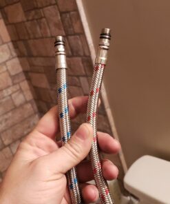 BWE Oil Rubbed Bronze Bathroom Faucet Modern Waterfall for Sink 1 Hole or 3 Hole Rustic Bath Vanity Faucets Single Handle Mixer Tap with Supply Lines 51 7108CB0rMLL