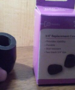 DMI Walker and Cane Tips with Metal Inserts, ¾ Inch, Black, 2 Count (Pack of 1) Pack of 1 18 7108mbGuPbL