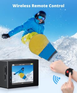 AKASO Brave 4 4K30fps 20MP WiFi Action Camera Ultra Hd with EIS 131ft Waterproof Camera Remote Control 5xZoom Underwater Camcorder with 2 Batteries and Helmet Accessories Kit 54 710AJ3hsXkL