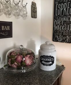 Alternative view of GiftsForYouNow Farmhouse Made with Love Personalized Cookie Jar, 10" Tall & 8" Diameter - Air Tight Ceramic Lid for Freshness, Customize Name on Jar, Hand Washable White Ceramic