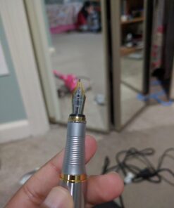 JINHAO 250 Stainless Steel Gold Trim Fountain Pen - Medium 1 29 710CNBH1VtL