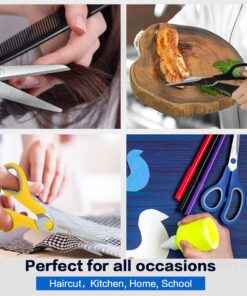 Scissors, VERONES 8 Inch Soft Comfort-Grip Handles & Stainless Steel Sharp Blades Perfect for Cutting Paper, Fabric Photos, & More, 15-Pack 15 PACK 16 710CziAUPxL