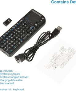 Rii 2.4G Mini Wireless Keyboard with Touchpad Mouse,Lightweight Portable Controller with USB Receiver Remote Control for Windows/ Mac/ Android/ PC/Tablets/ TV/Xbox/ PS3. X1-Black . 32 710DRjmnwVL