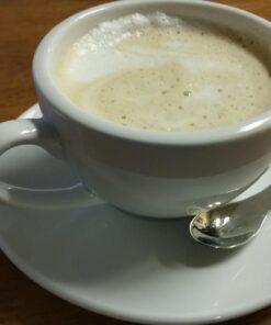 Konitz Coffee Bar Cappuccino Coffee Cups Set with Saucers, White Cappuccino Cups Set of 4 - 6 oz Coffee Cup Set with Saucers, Porcelain Cappuccino Cup 1 Giftboxed Set 49 710DSsO4AL