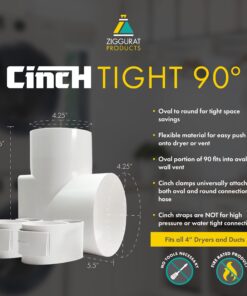 Alternative view of Cinch Tight 90 | Laundry Dryer Duct Connection Kit | Ziggurat Products