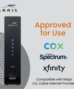 ARRIS SURFboard SBG7400AC2 DOCSIS 3.0 Cable Modem & AC2350 Wi-Fi Router , Approved for Comcast Xfinity, Cox, Charter Spectrum & more , Four 1 Gbps Ports , 800 Mbps Max Internet Speeds Cable Modem Router - DOCSIS 3.0 AC2350 20 710EBnleKWL