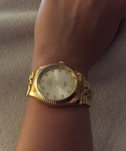 DREAMING Q&P Fq-043 Classic Golden Stainless Steel Male Female Crystals Quartz Wrist Watches for Man Woman Gold 30 710FlgxM 9L 1