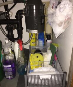 DecoBros Mesh Cabinet Basket Organizer with Split Card, Silver (Medium - 9.4 x 15.3 x 5) Medium - 9.4 x 15.3 x 5 43 710FxxqupL