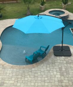 Best Choice Products 4-Piece 155lb Capacity Heavy-Duty Cantilever Offset Patio Umbrella Stand Square Base Plate Set w/Easy-Fill Spouts for Water or Sand - Black 33 710FyAp02pL